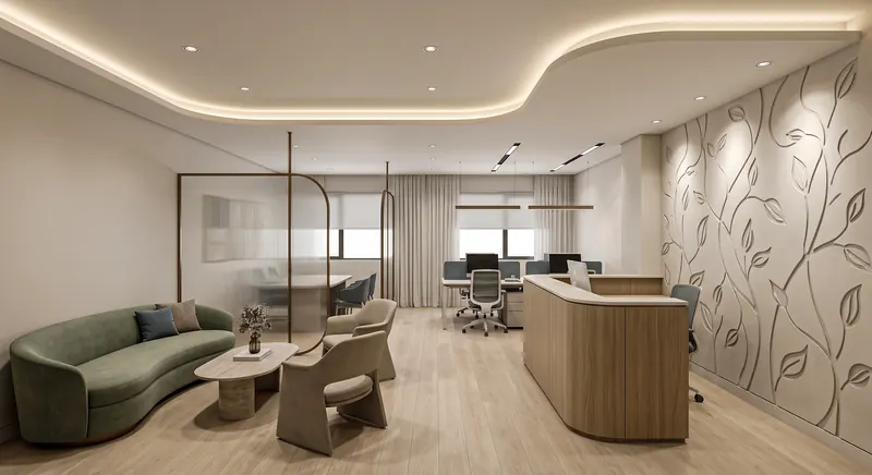 Ceiling built by the Almashhad Sky team: Ceiling with a curved line and hidden lighting