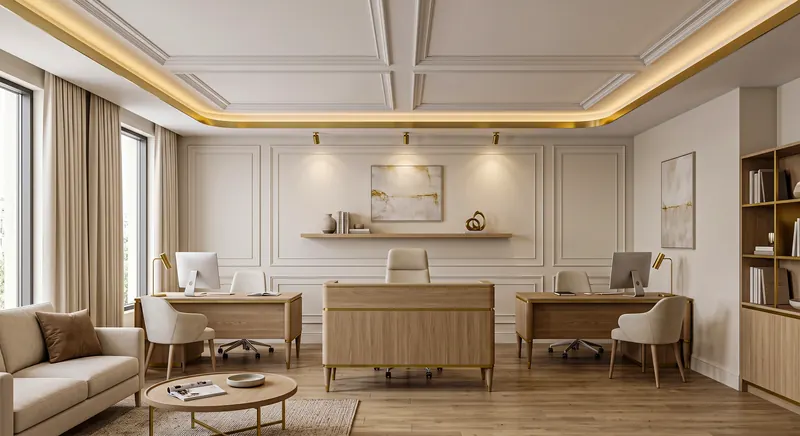 Ceiling built by the Almashhad Sky team: Classic-style square-panel ceiling