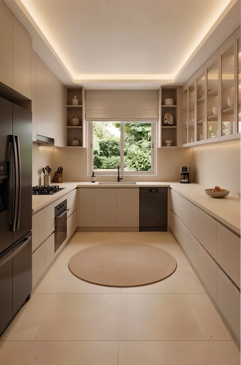 Kitchen built by the Almashhad Sky team: Simple, tidy beige