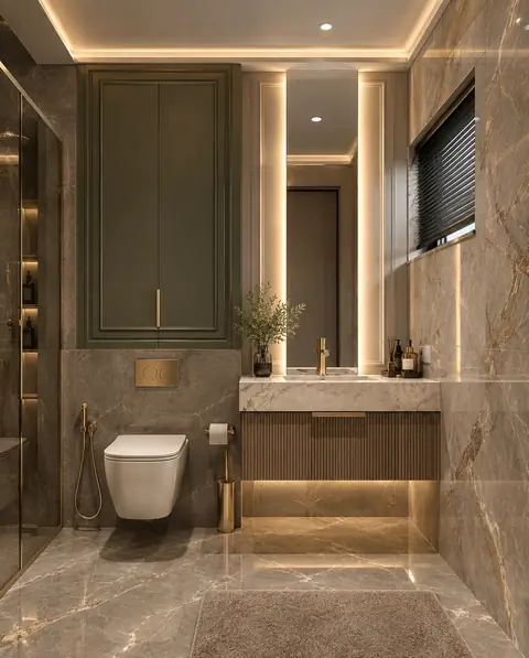 Luxury bathroom completed by the Almashhad Sky team