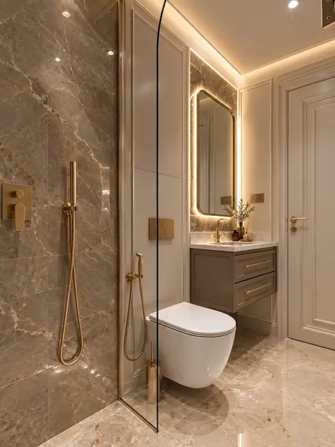 Luxury bathroom completed by the Almashhad Sky team