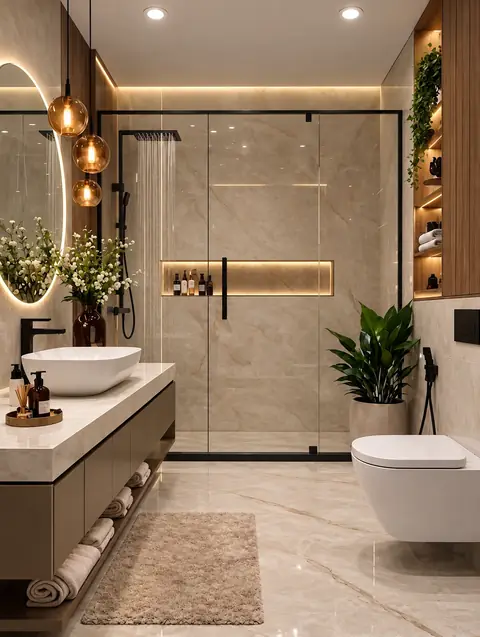 Luxury bathroom completed by the Almashhad Sky team