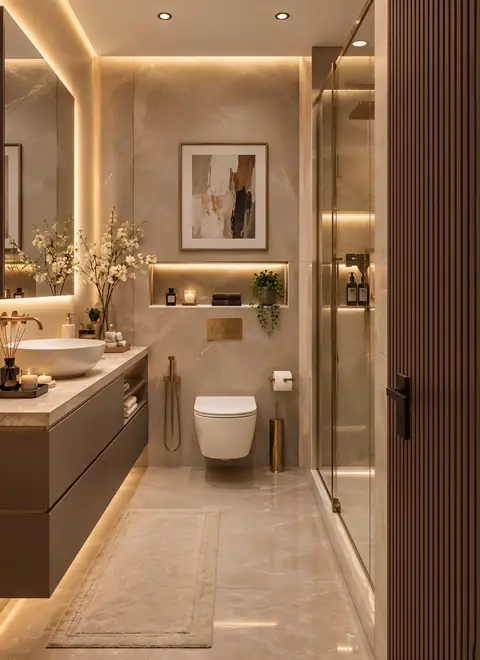 Luxury bathroom completed by the Almashhad Sky team