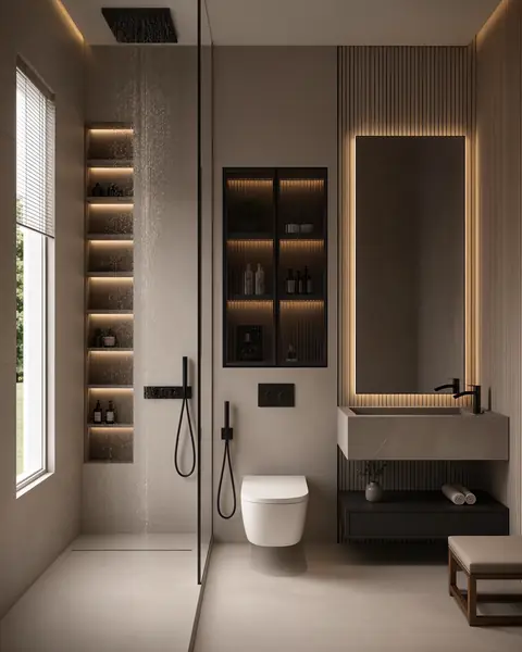 Luxury bathroom completed by the Almashhad Sky team