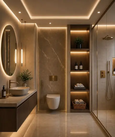 Luxury bathroom completed by the Almashhad Sky team