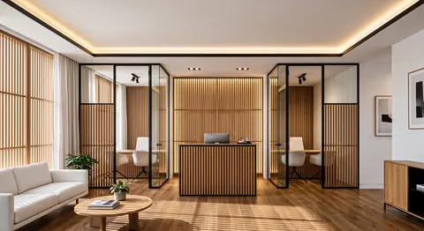 Glass and gypsum partitions by Almashhad Sky