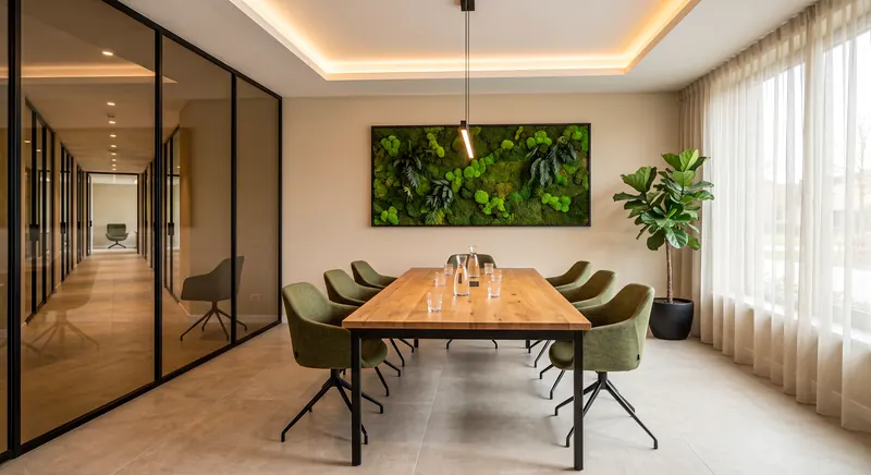 Partitions built by the Almashhad Sky team: Meeting room with a glass wall